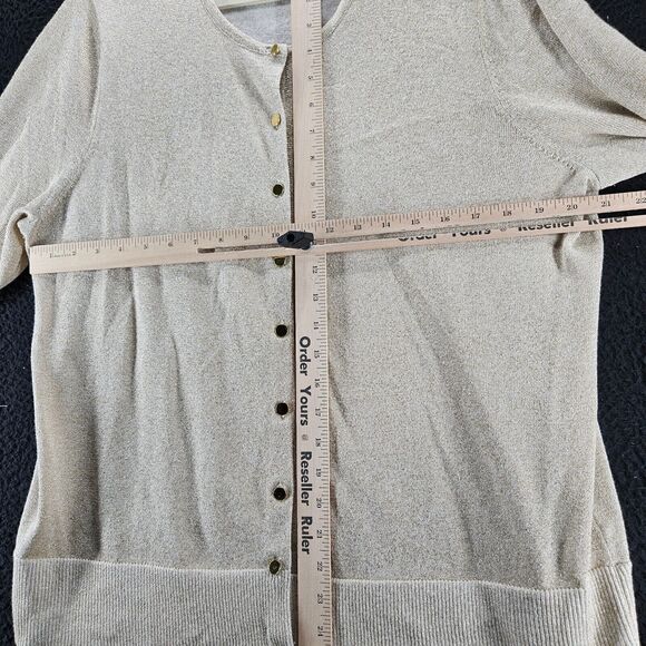 Nu Options Womens Sweater Beige Size 1X Cotton Blend Button Close Long Sleeve - Picture 3 of 12